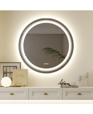 56"x28" Large Lighted Wall Mounted Mirror 3 color Dimmable Makeup Mirror