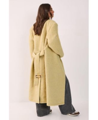 Women's Double Breasted Brushed Herringbone Coat
