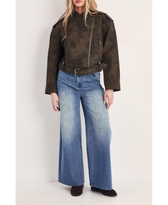 Women's Cropped Biker Jacket