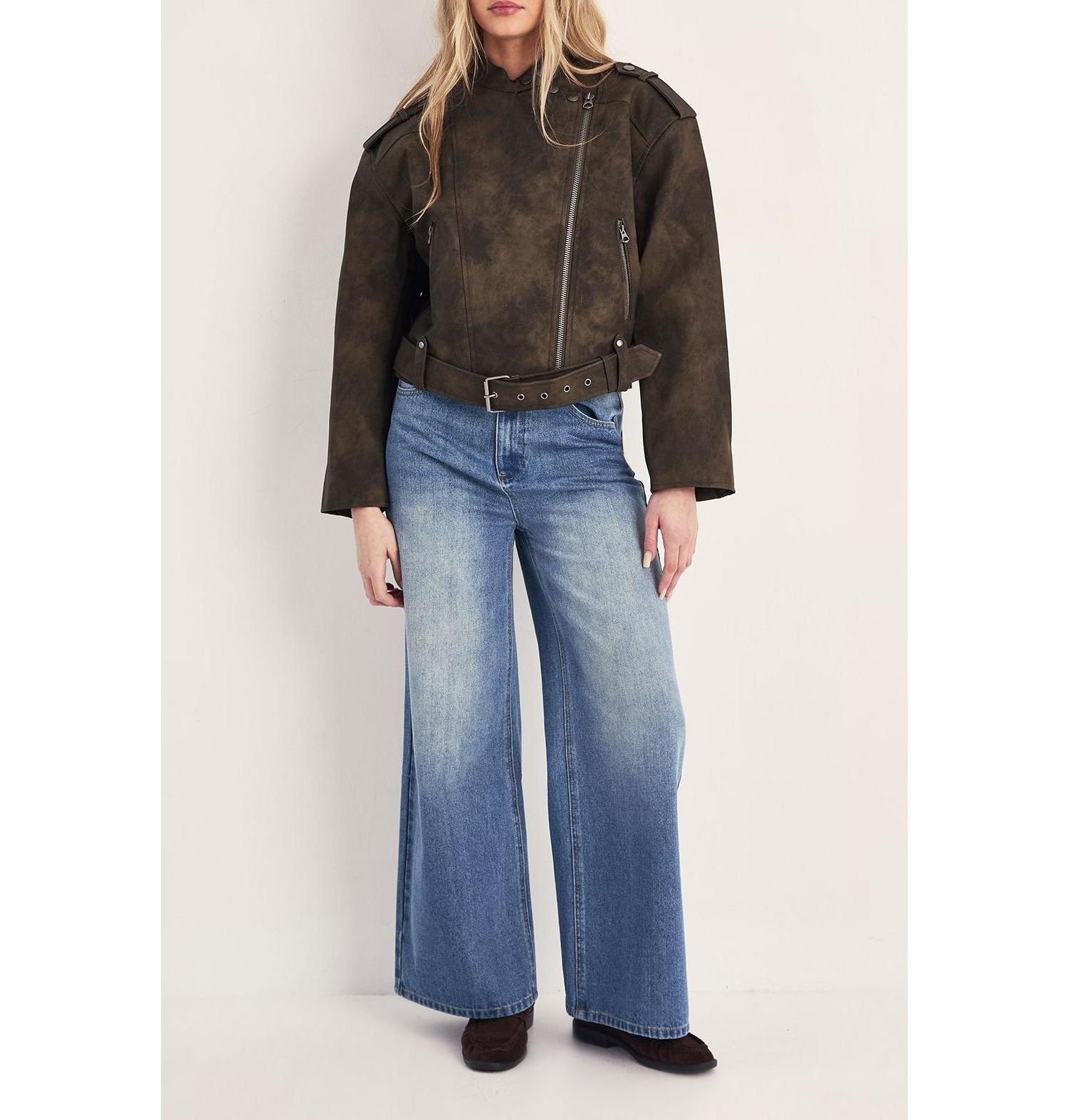 Women's Cropped Biker Jacket