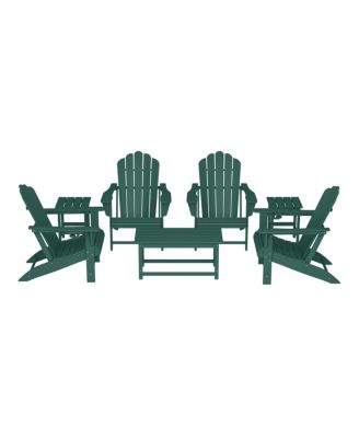 7-Piece HDPE Outdoor Patio Furniture Adirondack Conversation Set