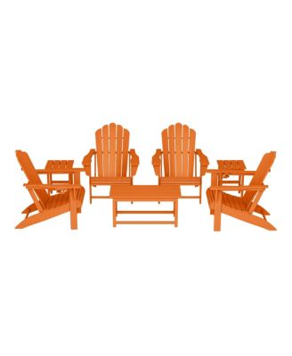 7-Piece HDPE Outdoor Patio Furniture Adirondack Conversation Set