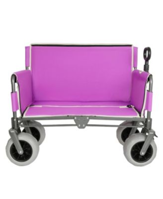 3-in-1 500lbs Convertible Folding Storage Wagon Utility Carts - Bench Seat w/ 180L Capacity, All-Terrain Wheels