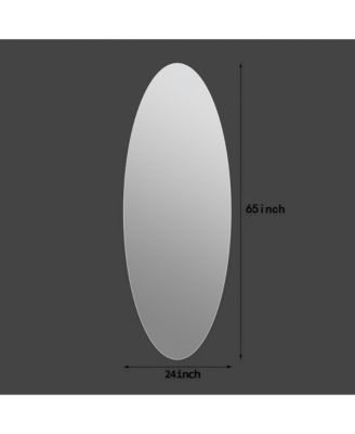 65" x 24" Oval Full Length Wall Mirror with HD Reflection, Wall Mounted for Bedroom or Entryway