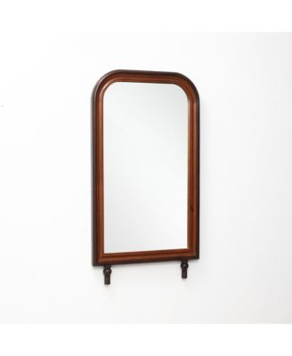Modern 43.3" Tall Rounded Rectangle Wall Mirror with Pine Wood Frame