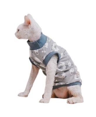 Hairless Cat Cotton T-shirts Sleeveless Round Collar Pet Clothes for Sphynx Devon Rex Small Dogs