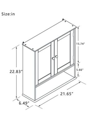 Bathroom Wall Cabinet with Double Mirror Doors and Shelves Medicine Cabinet Storage for Bathroom