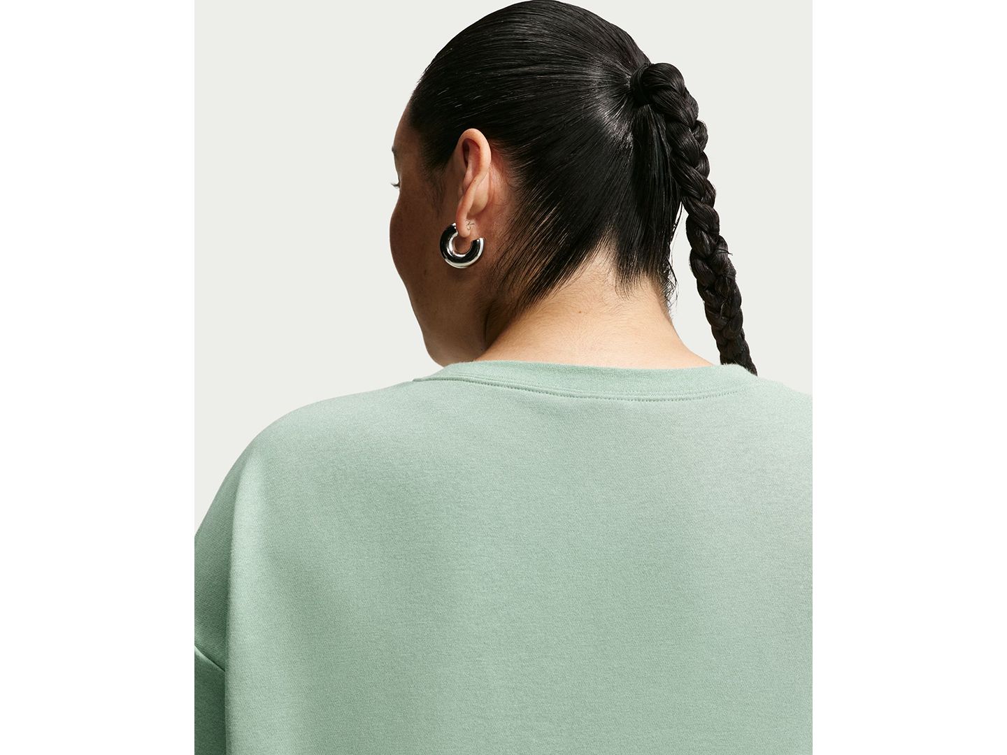Женский свитшот Nike Plus Size Sportswear Club Fleece Loose Crewneck, цвет: Белый — фото 4