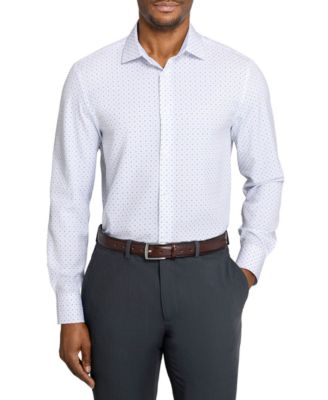 Men's Diamond Print Performance Stretch Dress Shirt