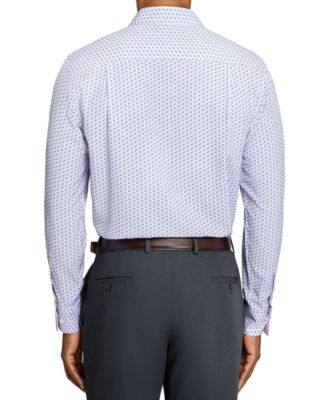 Men's Triangle Print Spread Collar Dress Shirt