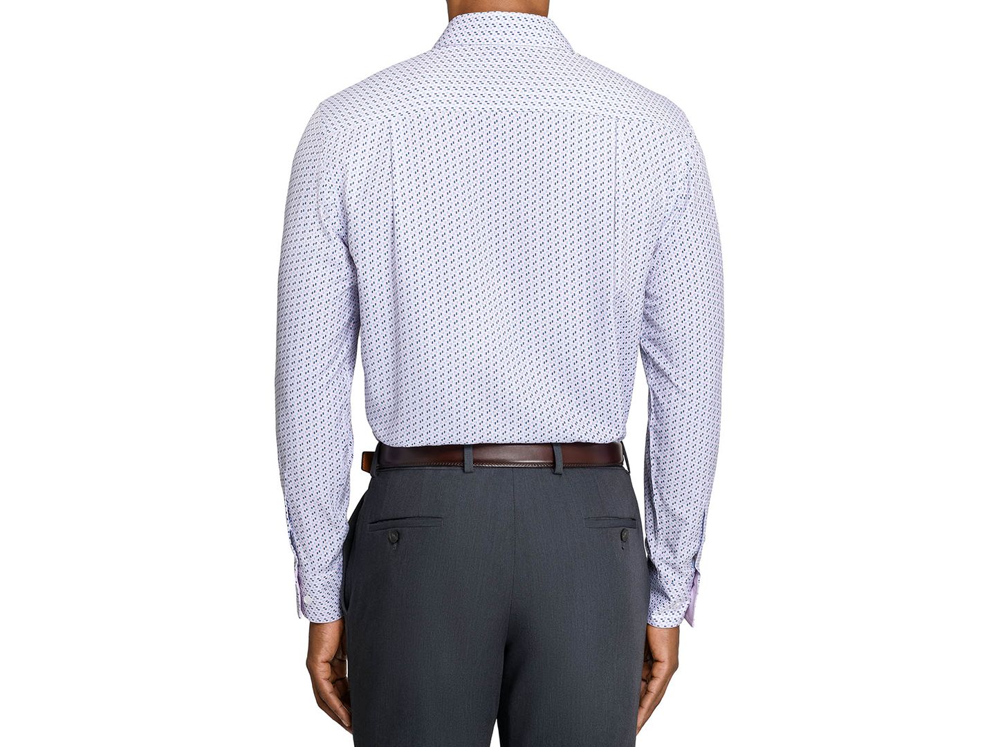 Мужская рубашка ConStruct Triangle Print Spread Collar Dress Shirt, цвет: Белый / Розовый — фото 6