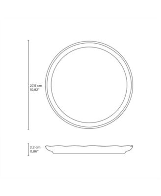 Stoneware Linhas Dinner Plates, Set of 6