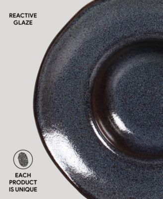 11.02" Stoneware Deep Rim Plates, Set of 4