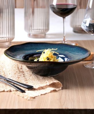 11.02" Stoneware Deep Rim Plates, Set of 4