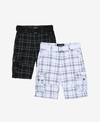Boy's 2 Pack Combo Belted Twill Cargo Shorts
