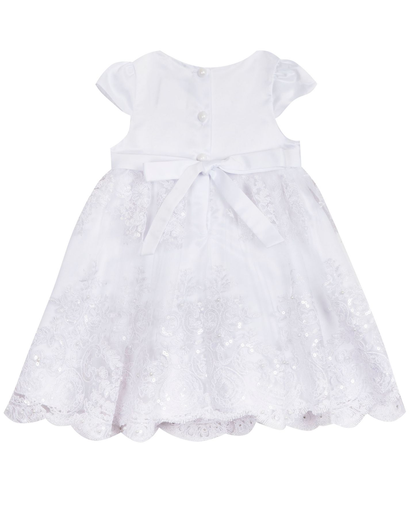 Платье Rare Editions Cap Sleeve Dress with Headband для девочек-малышей, цвет: Белый — фото 2