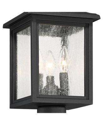 Moray Bay High Mission Outdoor Post Light Fixture Pole Porch with Pier Mount Adapter 3-Light Glass Shade