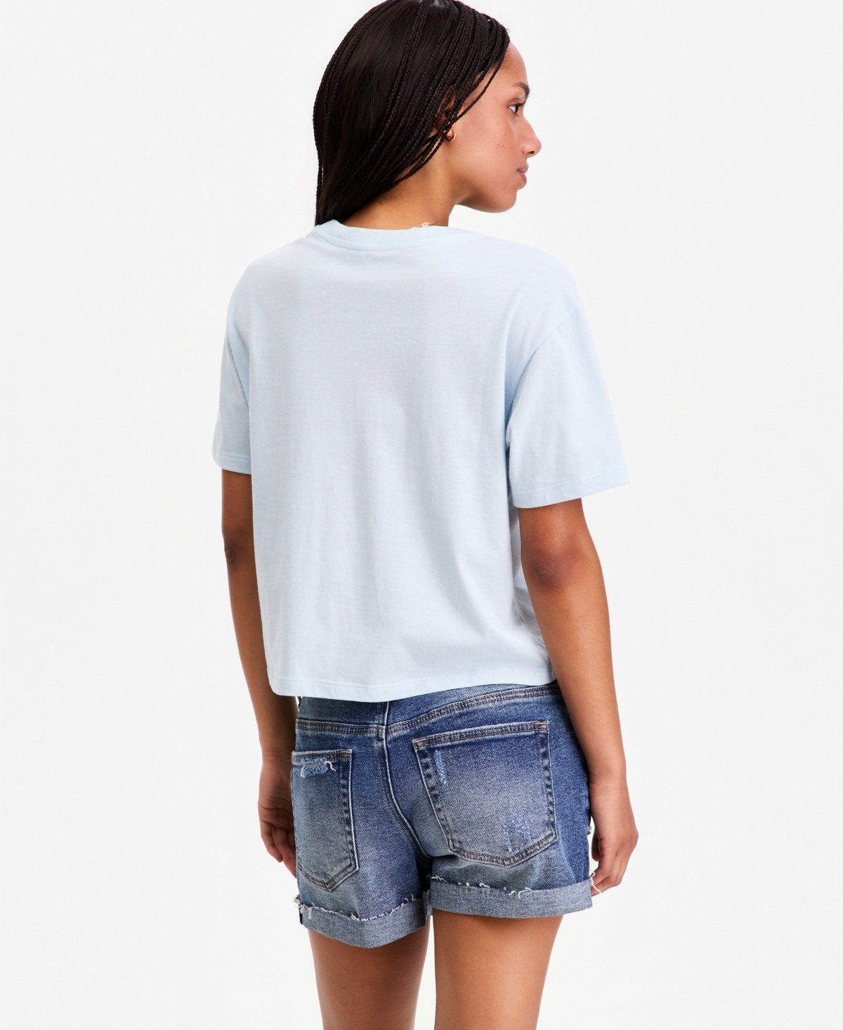Rebellious One Juniors' Hollywood Wings Graphic Crop Tee