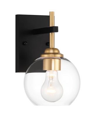 Duka Modern Wall Sconce Gold and Black Hardwire 6" Fixture Clear Glass for Bedroom Bathroom Vanity Living Room Home