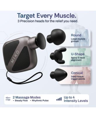 Pulse Go Portable Massage Gun with Adjustable Intensity and Interchangeable Heads for Targeted Muscle Relief