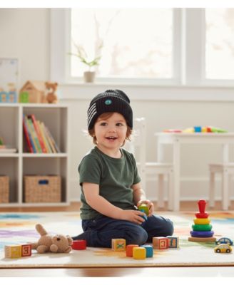 Kids Cozy Side-Stripe Ribbed Rayon-Blend Knit Beanie