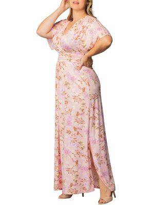 Plus Size Vienna Kimono Sleeve Long Maxi Dress