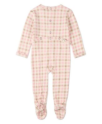 Baby Girls Rayon/Cotton Plaid Pointelle Footie