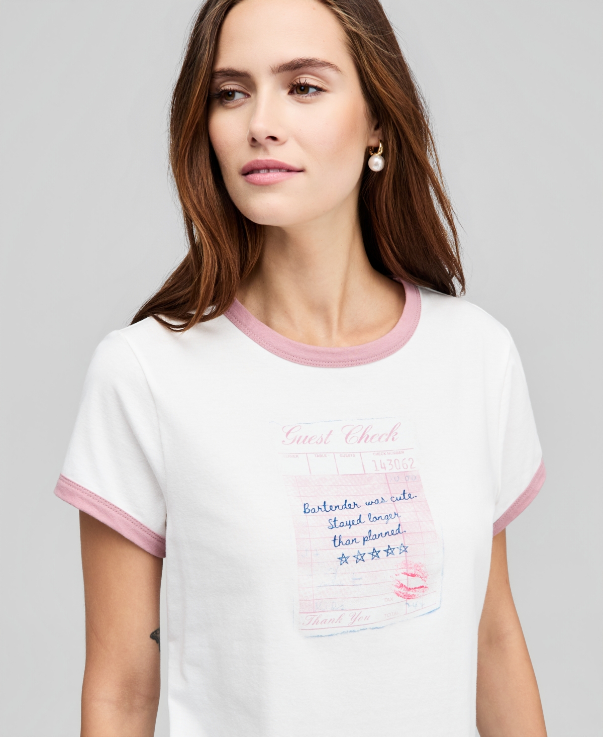 And Now This Women's Graphic Ringer T-Shirt, Macy's Exclusive