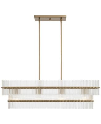 Possini Euro Emerson 36"W Matte Brass 4-Light Linear Island Pendant