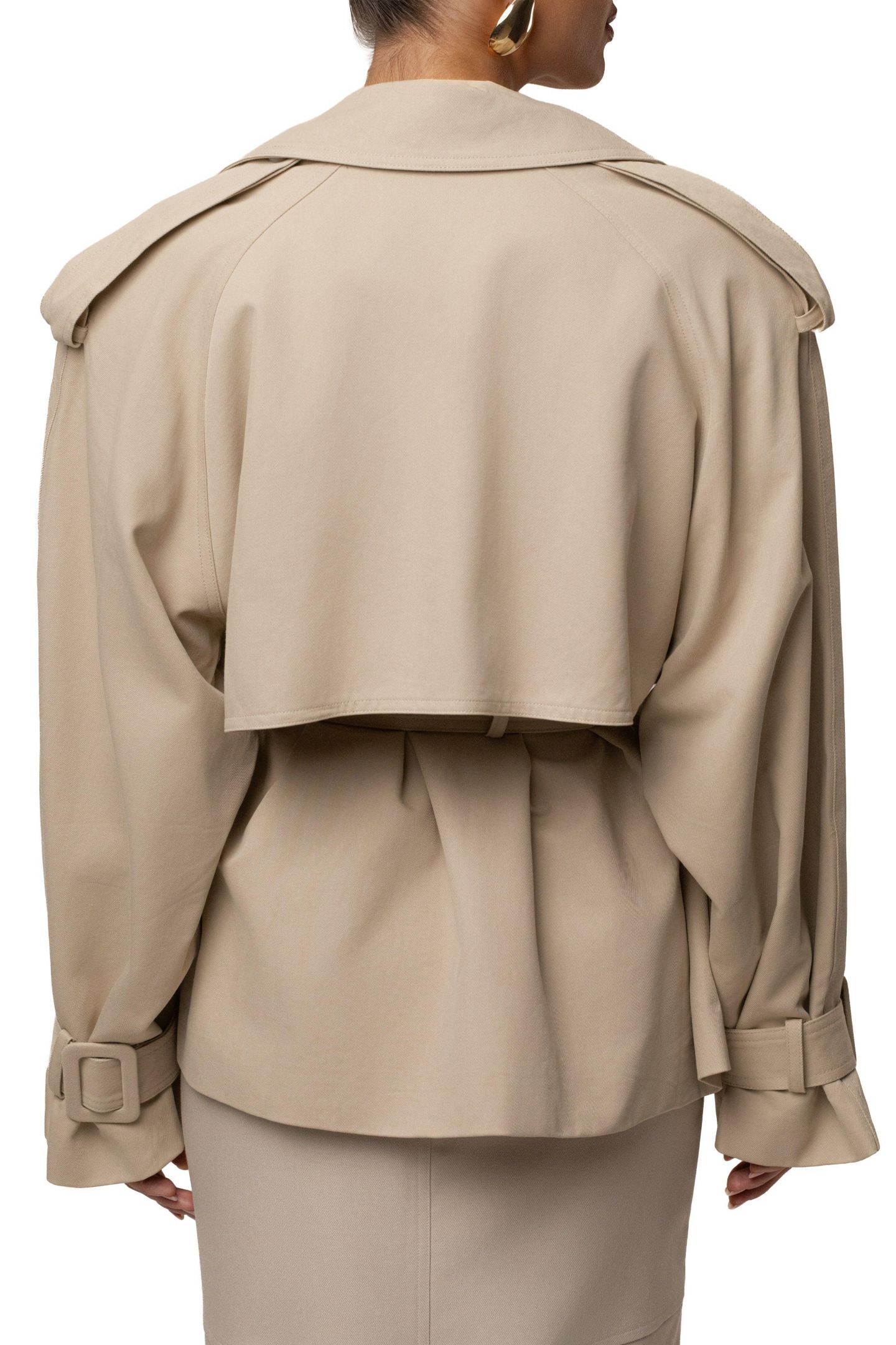 Женское пальто JLUXLABEL Classic Oversized Trench, цвет: Бежевый — фото 3