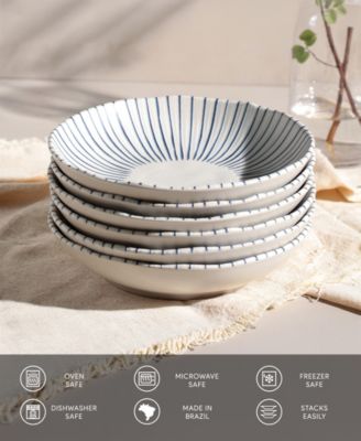 Elemento Stoneware Salad Bowls, Set of 6