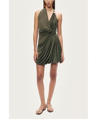 Women's Draped Halter Mini Dress
