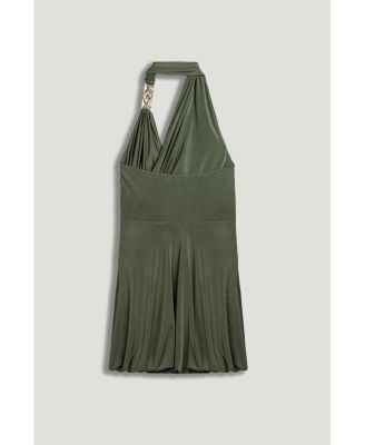 Women's Draped Halter Mini Dress