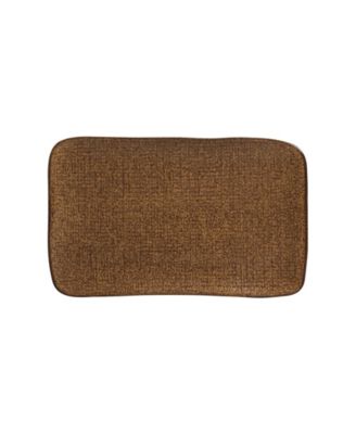 10.63" Stoneware Medium Rectangular Juta Platters, Set of 4