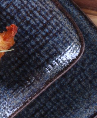 7" Stoneware Rectangular Juta Platters, Set of 4