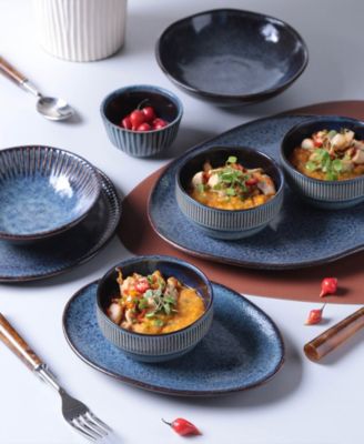 Stoneware Oval Dinner Plates, Set of 6