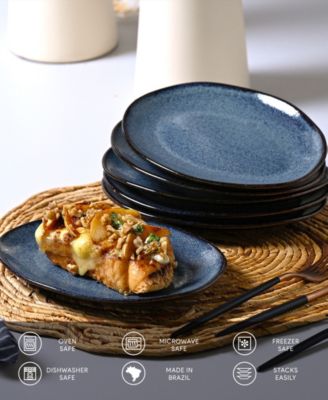 Stoneware Oval Dessert Plates, Set of 6