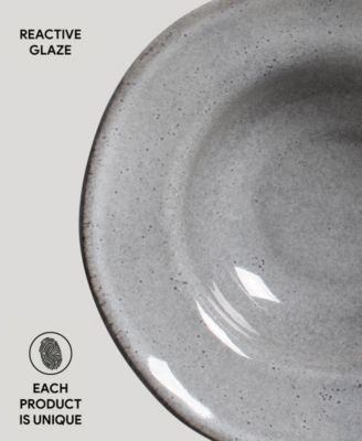 Stoneware Deep Rim Dessert Plates, Set of 4