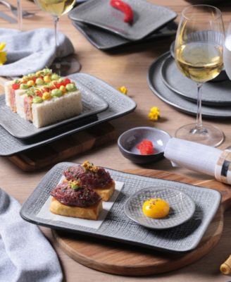 7" Stoneware Rectangular Juta Platters, Set of 4