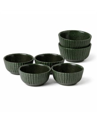 Stoneware Linhas Ramekins, Set of 6