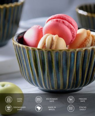 Stoneware Linhas Ramekins, Set of 6