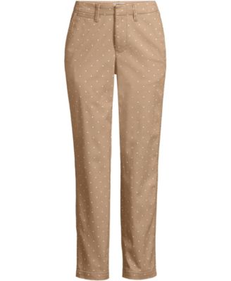 Women's Mid Rise Classic Straight Leg Chino Ankle Pants
