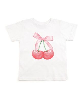 Toddler Girls Cherry Cute Short Sleeve T-Shirt