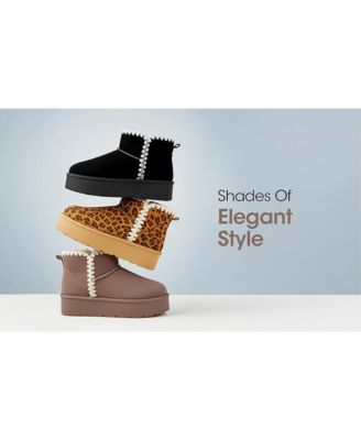 Womens Rochas Leopard Print Snow Boots