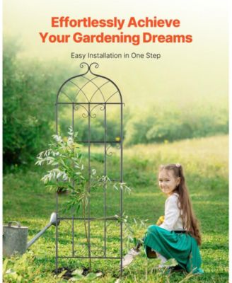 Metal Garden Trellis for Climbing Plants, 71 x 20 in 2-Pack Rustproof Powder-Coated Plant Support