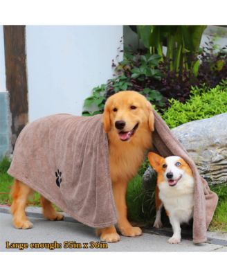 4 Pack Super Absorbent Microfiber Pet Towels for Dogs Cats Bath Drying