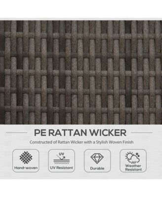 5pc Outdoor Wicker Furniture Set, Table, 3 Seats, Charcoal