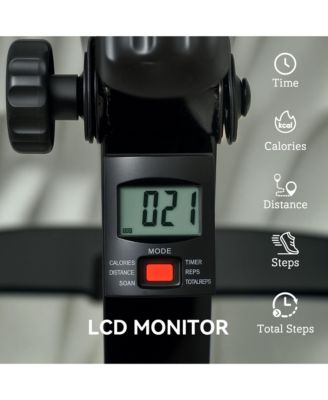 Seated Pedal Exerciser Foldable Leg Exercise Bike with LCD Monitor