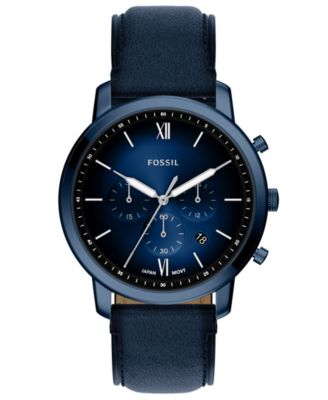 Men's Neutra Chronograph Navy Leather Watch 44mm