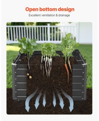 Large Galvalume Raised Garden Bed, 6.7 x 3 x 1.5 ft Metal Planter Box with Rolled Edges